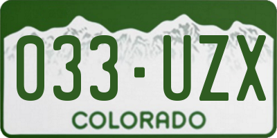 CO license plate 033UZX
