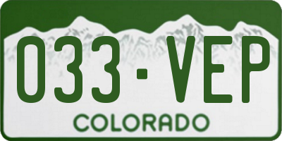 CO license plate 033VEP