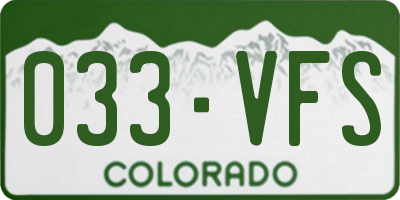 CO license plate 033VFS