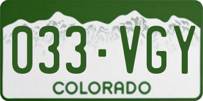 CO license plate 033VGY