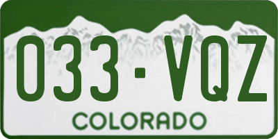 CO license plate 033VQZ