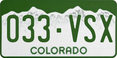 CO license plate 033VSX