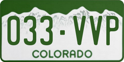 CO license plate 033VVP
