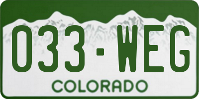 CO license plate 033WEG