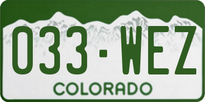 CO license plate 033WEZ
