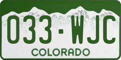 CO license plate 033WJC