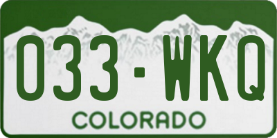 CO license plate 033WKQ