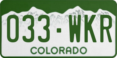 CO license plate 033WKR