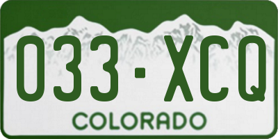 CO license plate 033XCQ
