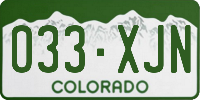 CO license plate 033XJN