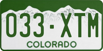 CO license plate 033XTM