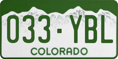 CO license plate 033YBL
