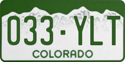 CO license plate 033YLT