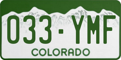 CO license plate 033YMF