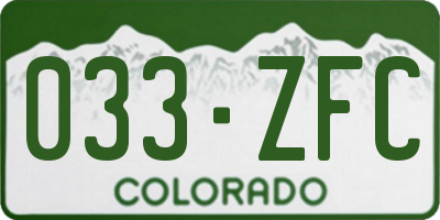 CO license plate 033ZFC