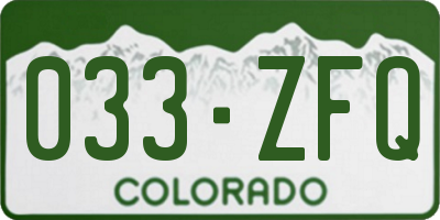CO license plate 033ZFQ