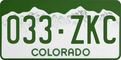 CO license plate 033ZKC