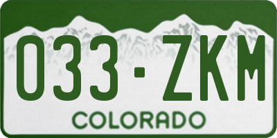 CO license plate 033ZKM
