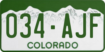 CO license plate 034AJF