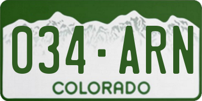 CO license plate 034ARN