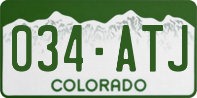 CO license plate 034ATJ