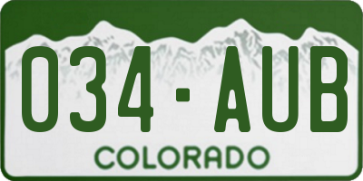 CO license plate 034AUB