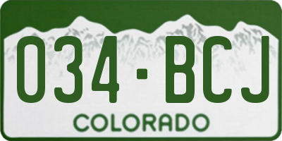 CO license plate 034BCJ