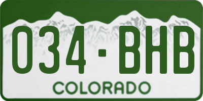 CO license plate 034BHB