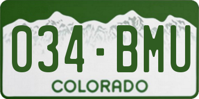 CO license plate 034BMU