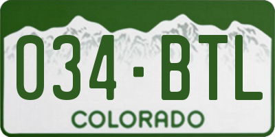 CO license plate 034BTL