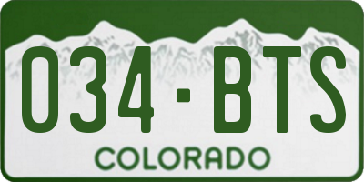 CO license plate 034BTS