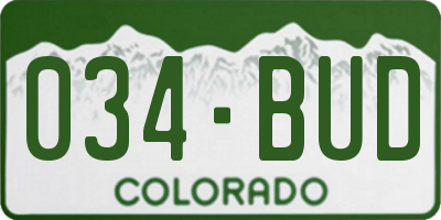 CO license plate 034BUD