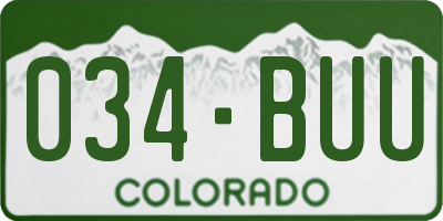 CO license plate 034BUU