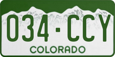CO license plate 034CCY