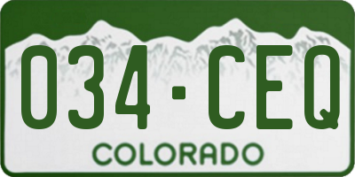 CO license plate 034CEQ