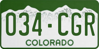 CO license plate 034CGR