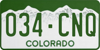 CO license plate 034CNQ