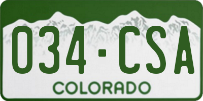 CO license plate 034CSA