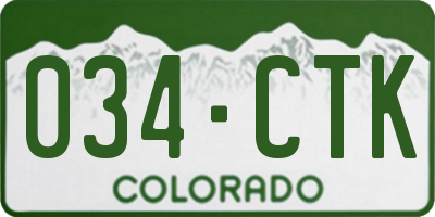 CO license plate 034CTK