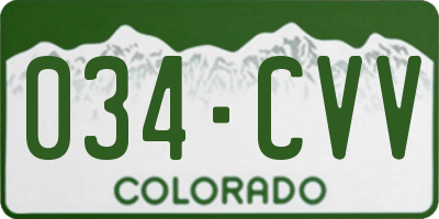 CO license plate 034CVV
