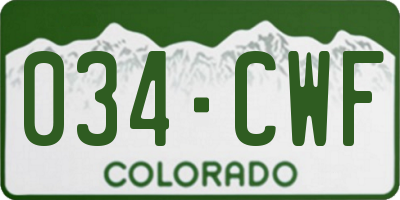 CO license plate 034CWF