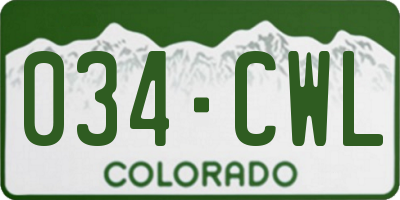 CO license plate 034CWL