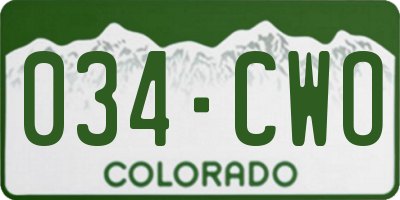 CO license plate 034CWO