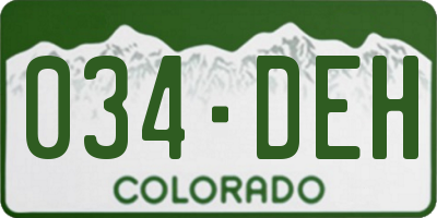 CO license plate 034DEH