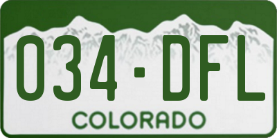 CO license plate 034DFL