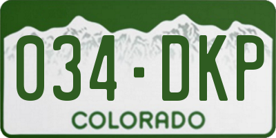 CO license plate 034DKP