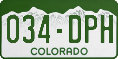 CO license plate 034DPH