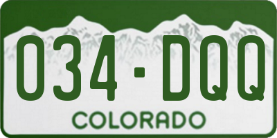 CO license plate 034DQQ