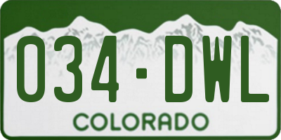 CO license plate 034DWL