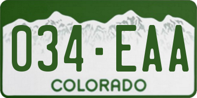 CO license plate 034EAA
